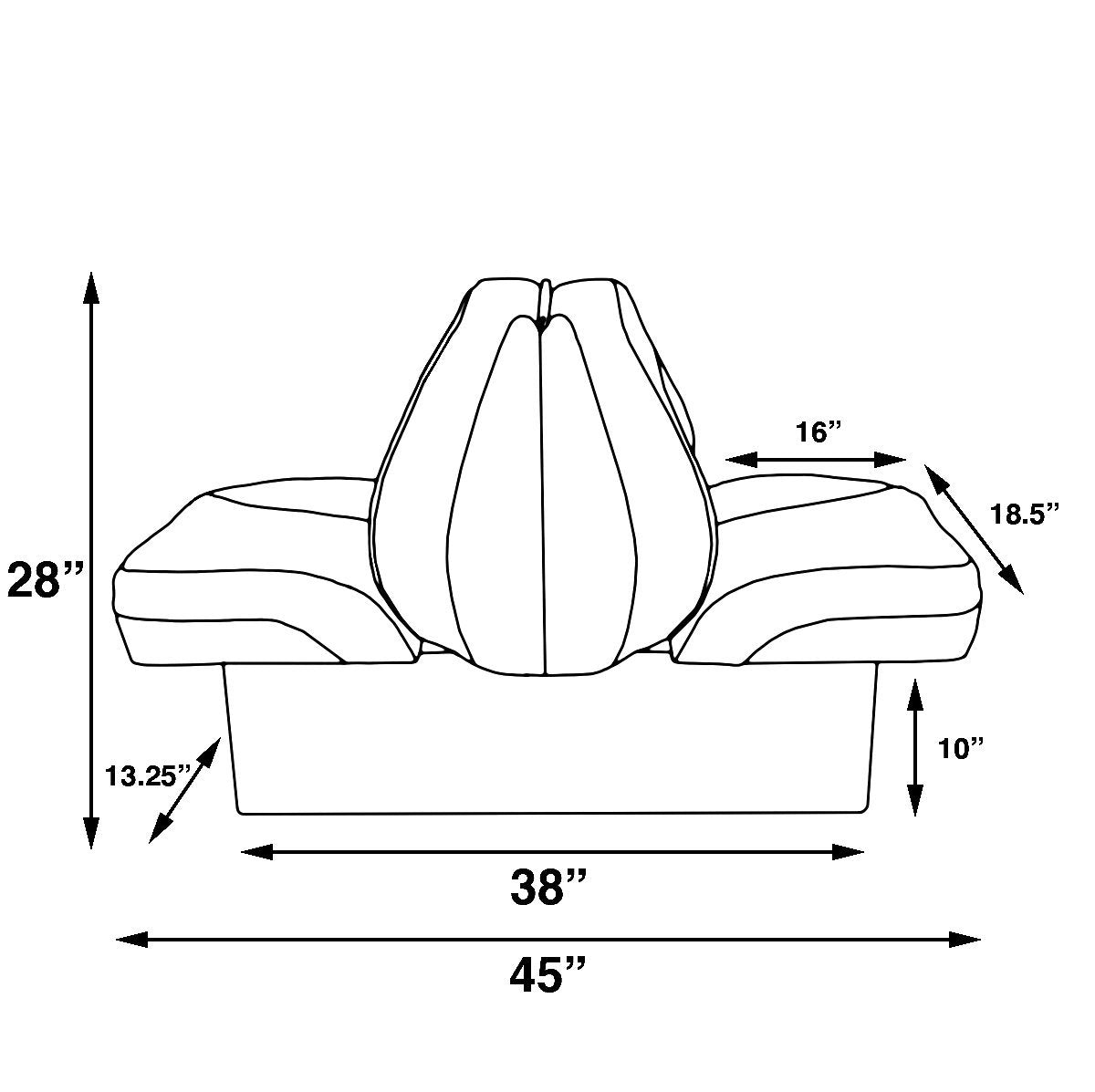 Luxury Bayliner Back to Back Seats with Base and Hinge